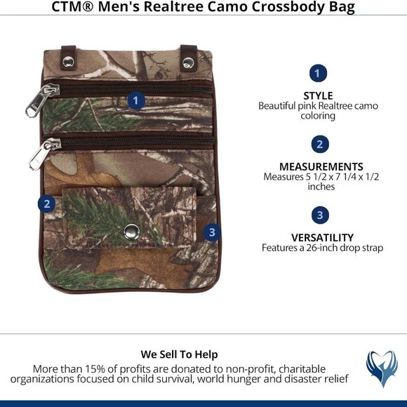 Lightweight Men's Realtree Camo Crossbody Bag for Outdoor Adventures - Picture 6 of 6